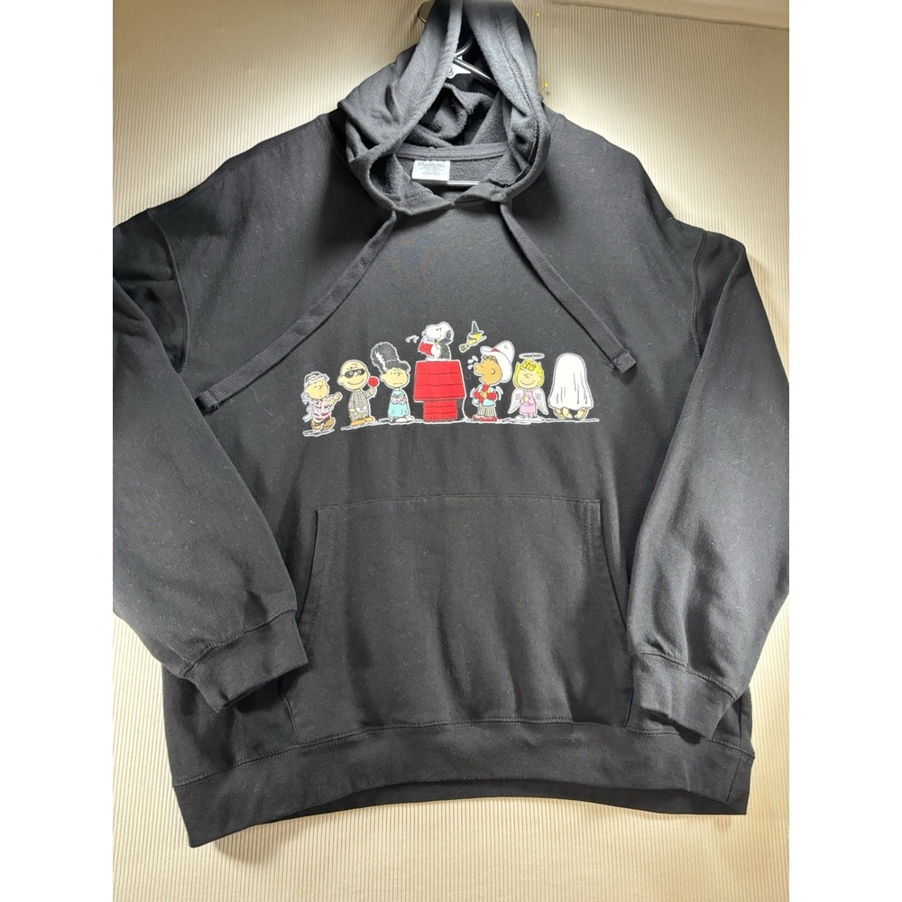 Peanuts Snoopy Charlie Brown Halloween Juniors Black Pullover Hoodie XXXL (21)